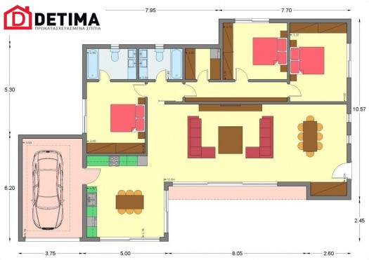 Ισόγεια Κατοικία Ι-162, συνολικής επιφάνειας 162,10 τ.μ.