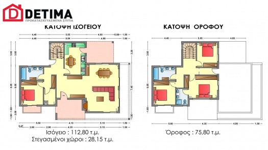 Διώροφη Κατοικία D-188, συνολικής επιφάνειας 188,60 τ.μ.