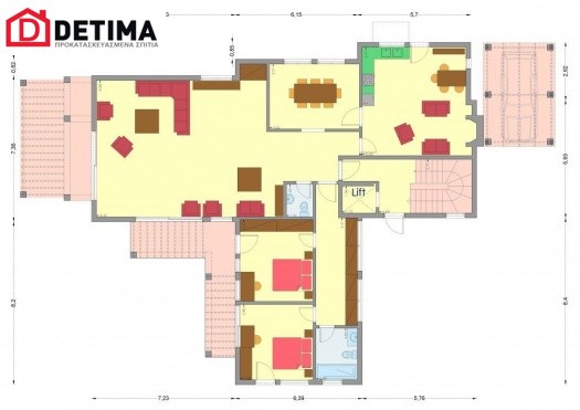 Διώροφη Κατοικία D-378, συνολικής επιφάνειας 378,24 τ.μ.