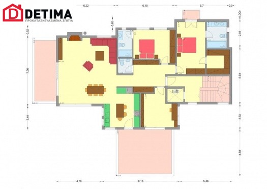 Διώροφη Κατοικία D-378, συνολικής επιφάνειας 378,24 τ.μ.