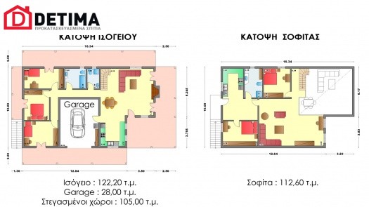 Ισόγεια Κατοικία με Σοφίτα IS-234, συνολικής επιφάνειας 234,80 τ.μ.