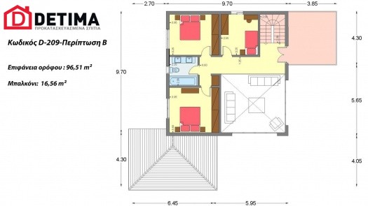 Διώροφη Κατοικία D-209, Συνολικής Επιφάνειας 209,58 τ.μ.