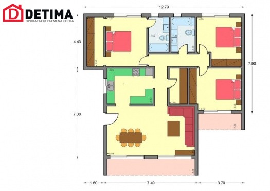 Ισόγεια Κατοικία Ι-123α, συνολικής επιφάνειας 123.18 τ.μ.