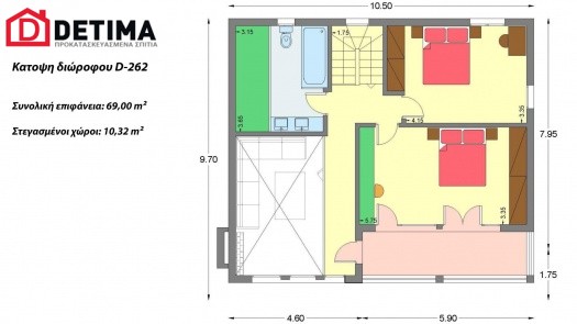 Διώροφη Κατοικία D-262, συνολικής επιφάνειας 262,37 τ.μ.